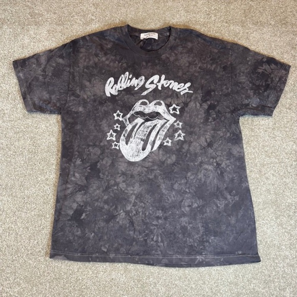 Daydreamer Rolling Stones T-Shirt Tie Dye Graphic Rock Band Music Tee Women sz L